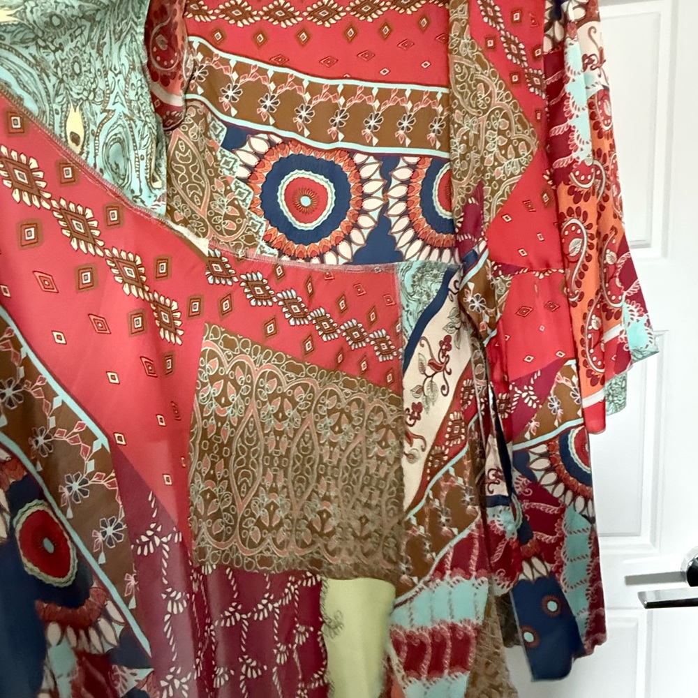 CAbi Multicolor Patchwork Cape - image 5